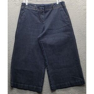 Josephine Chaus Capri Jeans Womens 10 Blue Denim Low Waist High Rise Wide Leg
